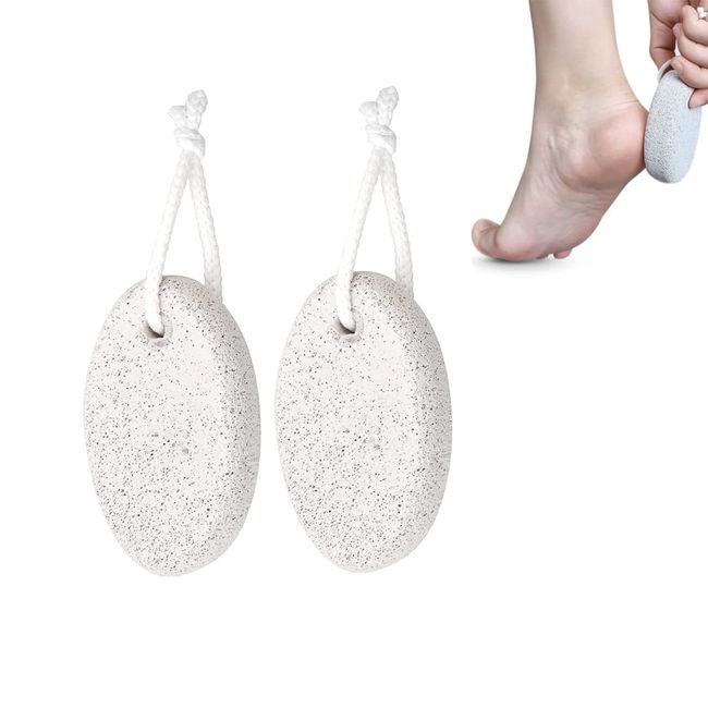 Pumice Stone for Feet,2 PCS Natural Foot Care Scruber Pedicure Tool Feet Hard Skin Remover Foot File Exfoliation to Remove Dead Skin for feet Hands Body Scrubber Men Women,White.