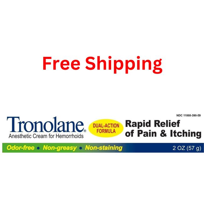 Tronolane Hemorrhoid Anesthetic Cream Pain & Itching Rapid Relief 1oz Pack of 6