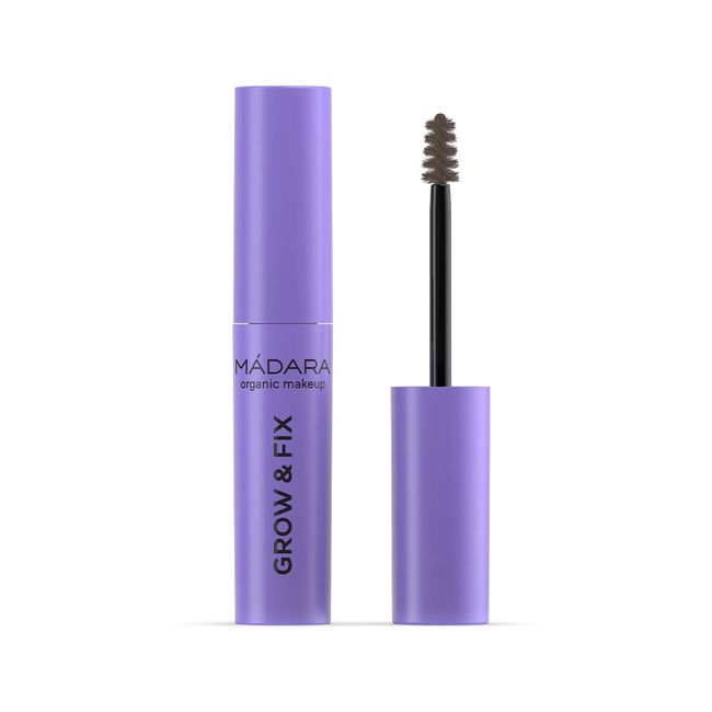 MÁDARA Organic Skincare | GROW & FIX Tinted Brow Gel, 3 FROSTY TAUPE, 4.25ml – Tints Brows With Natural Mineral Pigments, Adds Volume And Hold, Supports Eyebrow Growth, Rich In Peptides