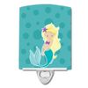 Beach Mermaid Blonde Hair Ceramic Night Light