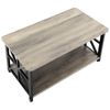 40" Farmhouse Coffee Table Rectangle Table with Open Storage Compartment