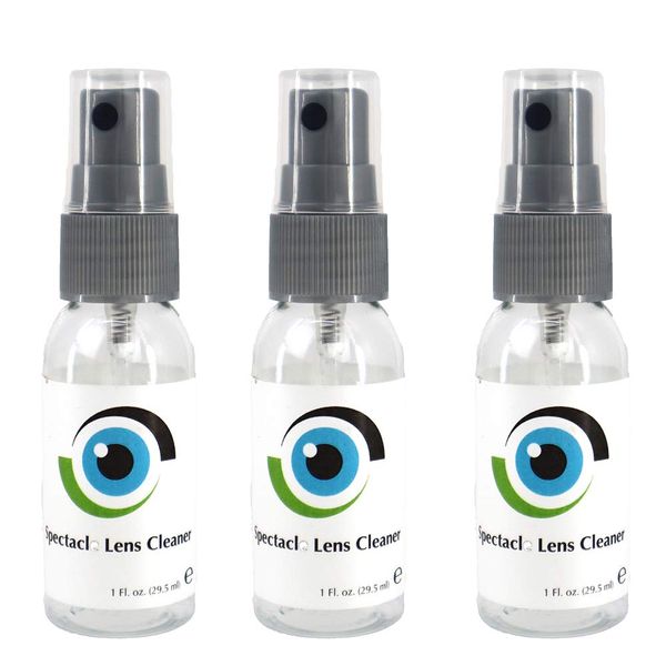 SPORTS WORLD VISION Leader Liquid Lens Cleaner 3 x 29ml / 1 Fl oz Bottles Eyeglasses, Glasses, Cameras, and Other Lenses - Alcohol Free Cleaning Solution Spray – Suitable for All Coatings