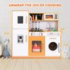 Kitchen Set for Kids, Pretend Kitchen Playset with Utensils, Sounds & Lights