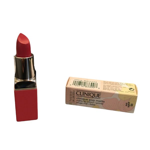 Clinique Pop Matte Lip Colour + Primer # 05 Graffiti Pop 3.9g Lip Color NIB