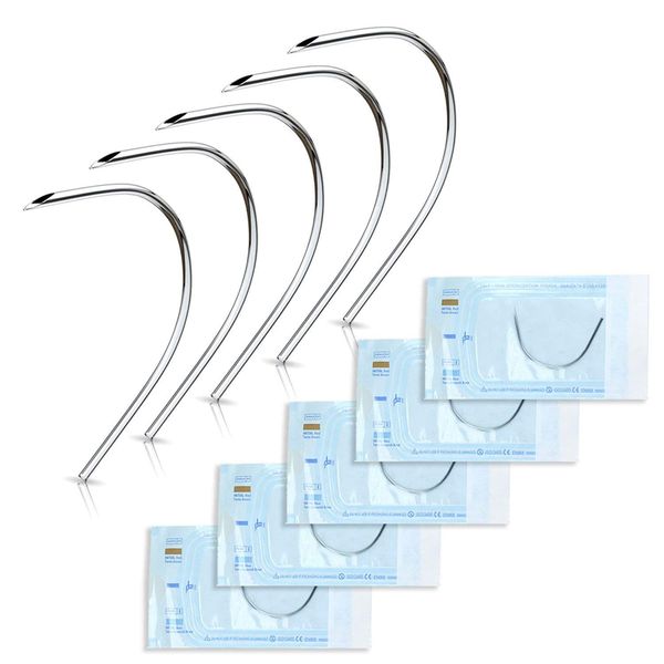 10PCS Curved Piercing Needles 16G Curved Body Piercing Needles Sterilized Surgical Steel Disposable Curved Hollow Needles for Ear Piercing Needles Curved 16 Gauge