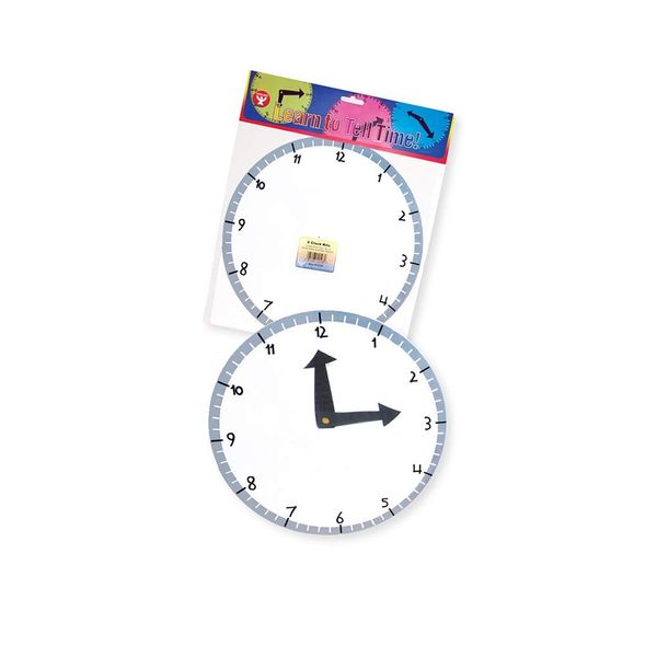 Hygloss Products Learn-to-Tell-Time Paper Clock Kit