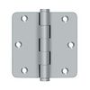 3-1/2" x 3-1/2" x 1/4" Radius Hinge, Residential in Brushed Chrome