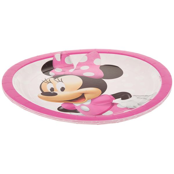 Minnie Mouse Forever Round Plates (9") - Pack of 8 - Vibrant Multicolor Paper Plates - Perfect for Child's Minnie-Themed Party