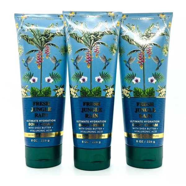 3 FRESH JUNGLE RAIN Ultimate Hydration bath & Body Cream 8 oz