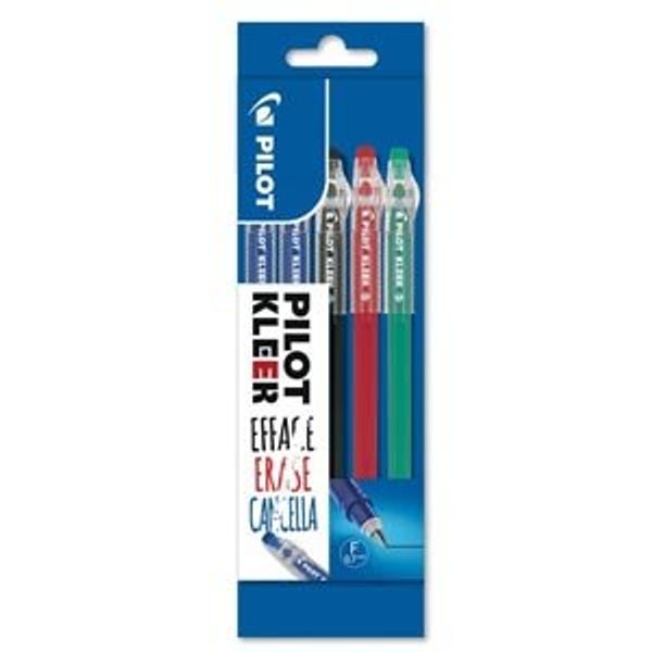 Pilot KLEER Erasable Ballpoint Pens Pack of 5 Assorted Colours
