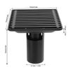 10 x 10 cm Square Shower Drain with Removable Grid, Black