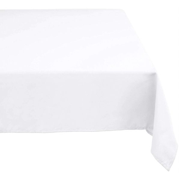 DII 100% Spun Polyester Table Top Collection, 60x84, White, 1 Piece