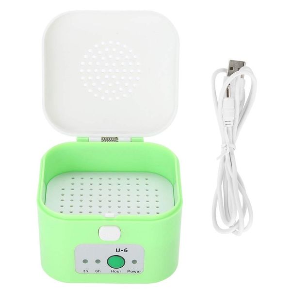 DEWIN Hearing Aid, Hearing Aid Dry Box Electric USB Drying Box Headphone Dehumidifier Moisture Proof Hearing Aid Dryer Case Green