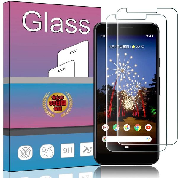 PCduoduo Tempered Glass LCD Screen Protector for Google Pixel 3a, Set of 2, Ultra Thin, Asahi Glass Material, High Transparency Rate, 9H Hardness, Shatterproof