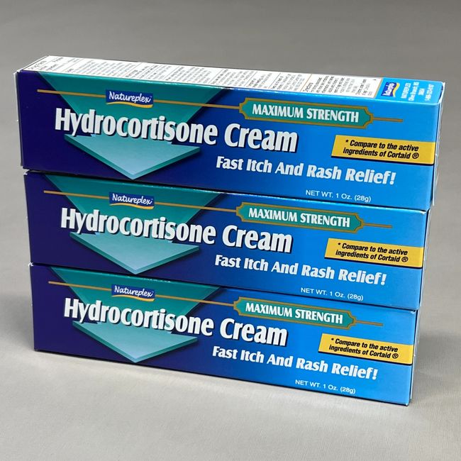 NATUREPLEX Hydrocortisone 3-PACK! Max Strength Fast Itch/Rash Relief 1 oz 9/24 (