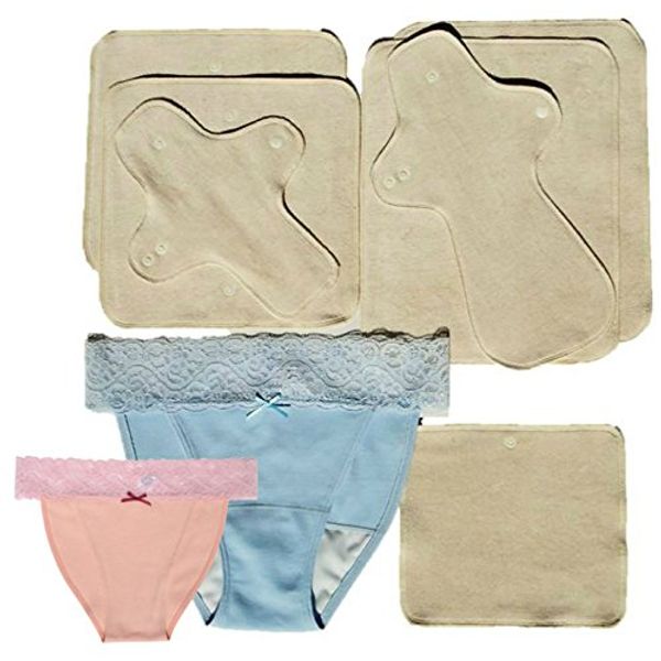 [7 Cloth Napkins] [Ri Easy Shorts: Stretch] [Elastic Free Sanitary Shorts] Pink M Special Set (Fluffy Shorts, Soft Pants, Fluffy Sanitary, Sanitary Shorts, Cloth Napkins)