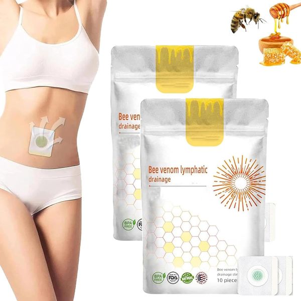 Pipihome 2024 Bostore Bee Venom Linphatic Drainage Slimming Patch, Fat Burners Sticker for Women Lose Weight Fast, Effective Anti Cellulite Addome, Detox Slimming Sculpting Stickers (A)