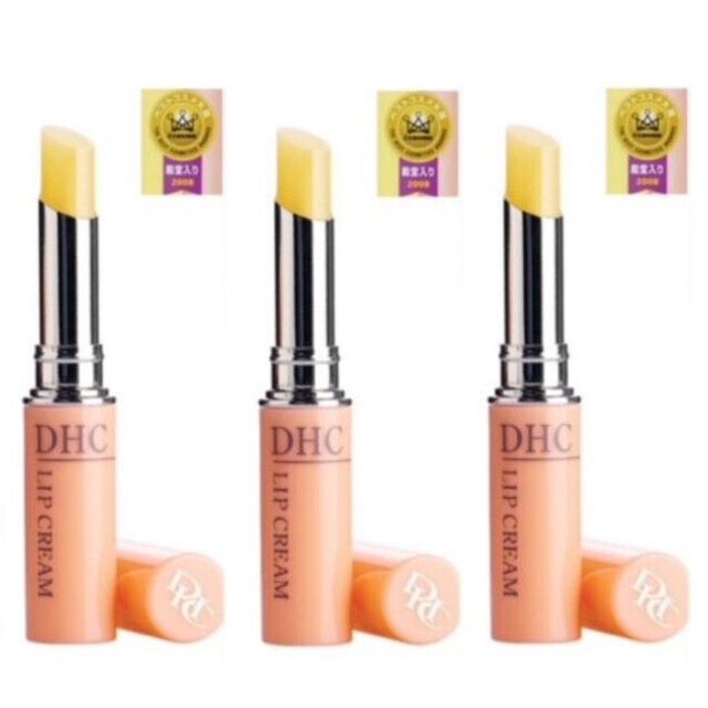 3 x DHC moisture Lip Cream Olive Oil Aloe Vitamin E Lip Balm Lipstick JAPAN 1.5g