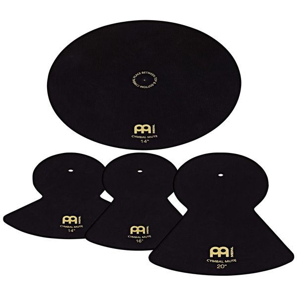 Meinl Cymbals Cymbal Mute Schlagzeug Becken Dämpfer Set 14, 16 und 20 Zoll (35,56-50,80cm) für geräuscharmes Üben Zuhause – Drumset Zubehör, Schwarz (MCM-141620)