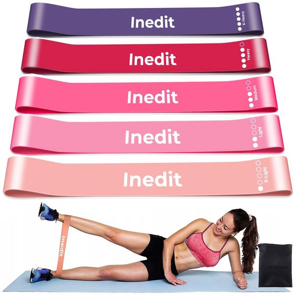 Resistance Bands - Exercise Band (Set Of 5) Unsiex - Resistance Bands Set Men and Women - For Fitness With 5 Varying Levels Of Resistance – Carrying Case inclued - Pink