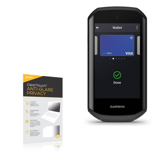 BoxWave Screen Protector Compatible with Garmin Edge 1050 - ClearTouch Anti-Glare Privacy (2-Pack), Privacy Screen Protector Flexible Film Anti-Glare