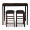 Linon Brown 3-Piece Table Faux Marble Tavern Set, 42" w x 22.25" d x 36" h
