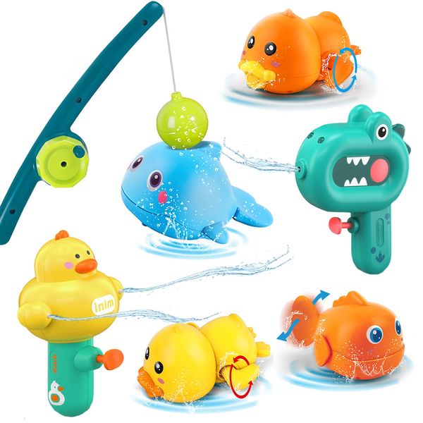 Mercs-X Bath Toy, Bath Toy, Fishing Game, Magnetic Included, Fishing Toy, Duck, Alligator, Water Gun, Trigger Type, Water Gun Set, Water Play, Christmas, Gift, For Ages 6 and Up