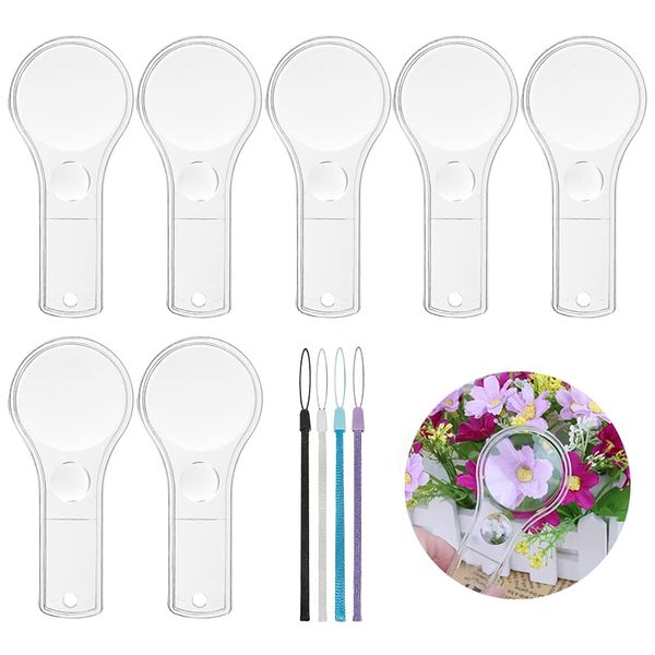 24 Pack Plastic Magnifier, Mini Magnifying Glass 5X and 15X Handheld Reading for Kids Home, Classroom, Outdoor Science Observation Hand Lens IRCHLYN