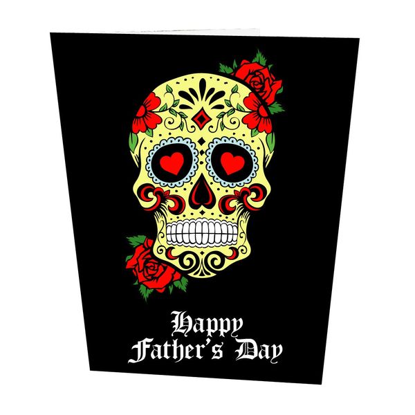 Sugar Skull and Roses Father's Day Card