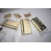 3pc Design Hardware Spring Hinge 4.5" x 4.5" Radius  US3 632 Polished brass
