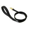 45"/1m Long Dog Training Lead With Padded Handle And Solid Brass Trigger Clip Large 25mm In Black