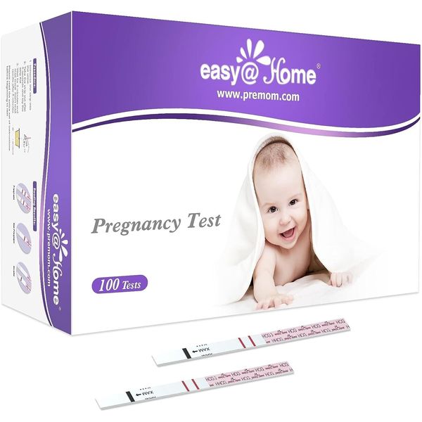 Easy@Home Pregnancy Test Strips Kit: 100-Pack HCG Test Strips, EZW1-S:100