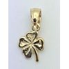 14k Yellow Gold Solid Small Irish Lucky Four Leaf Clover Charm Pendant 0.7 gram
