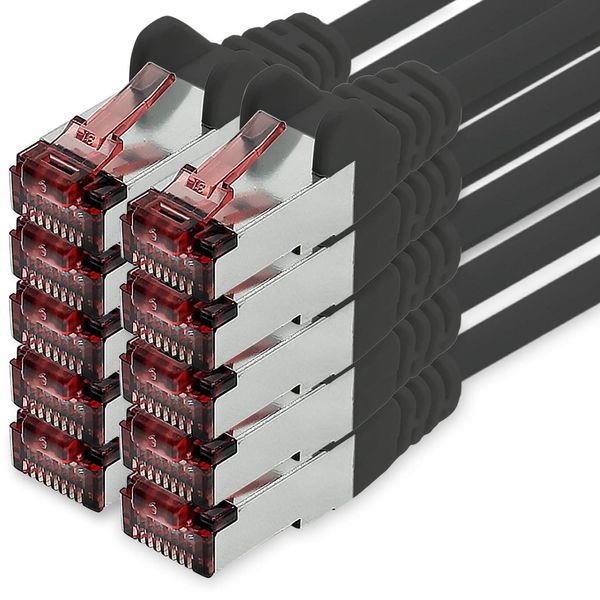 Cat6 network cable 10 x 0.25 m black Ethernet cable Lankabel Cat6 Lan network cable Sftp Pimf patch cable 1000 Mbit s