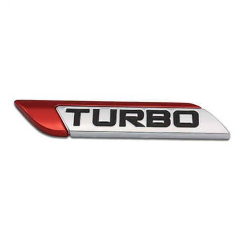 Dsycar 3D Metal TURBO Car Emblem for Auto Turbo Boost Drive Display, Never Fade & 3M Self Adhesive - Red -