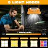 CLAONER 264LED Solar Power Emergency Light Outdoor Work Floodlight Camping Lamp