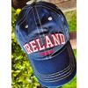 Robin Ruth Dark Blue Baseball Cap with Beige/Red Ireland Text, with Adjustable Strap, Dark Blue, One size