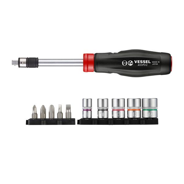 Vessel 400PD2-1 2-Way Power Driver Bit/Socket Set