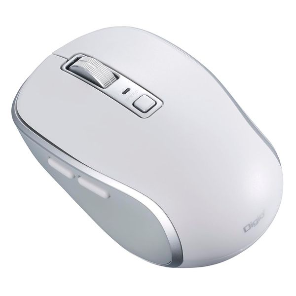 bt5 silent 5-button blue led mouse/white