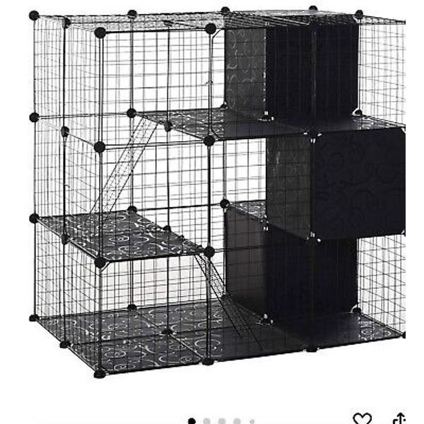 Pet Playpen DIY Small Animal Cage for Rabbit Ferret Chinchilla Guinea Pig Black