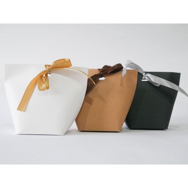 Craft gift bag with ribbon (Black)