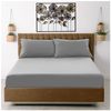 Microfiber Fitted Sheet Double - Plain Dyed Bedding Sheet - Grey Bottom Bed Sheet