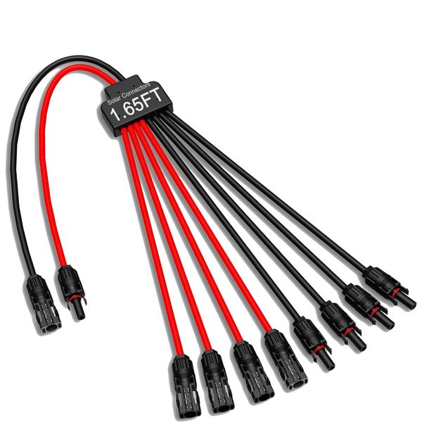 JXMXRPV Solar Connectors for 4 Solar Panels,Tool-Free Solar Panels ...