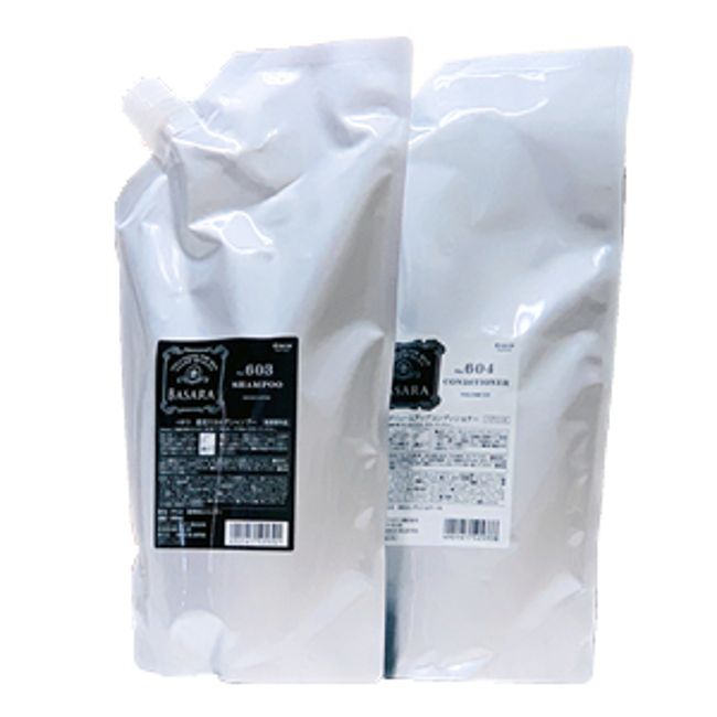 Kracie Basara Medicated Scalp Shampoo 603 1000mL &amp; Volume Up Conditioner 604 900g Refill Set