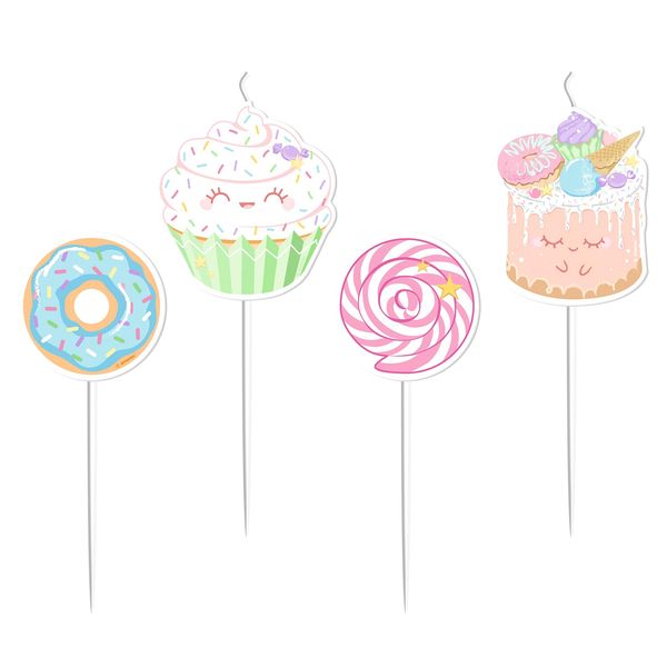 amscan 9916947 Crazy Cake Children's Birthday Candles, Pack of 4