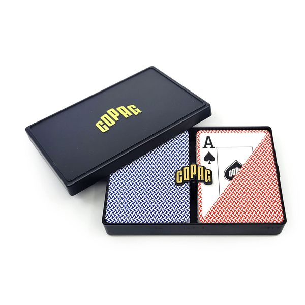 Copag Export Design 100% Plastic Playing Cards, Poker Size (Standard) Jumbo Index Red/Blue Double Deck Set