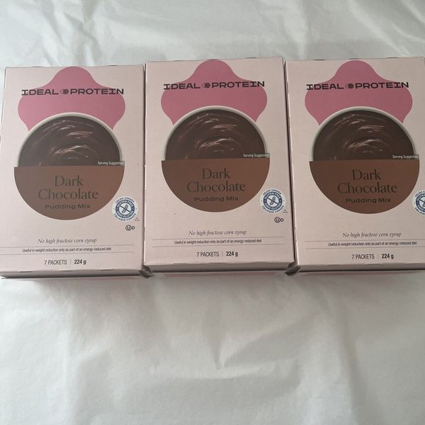 3 boxes Ideal Protein Dark Chocolate Pudding mix mix BB 05/31/25 FREE SHIP