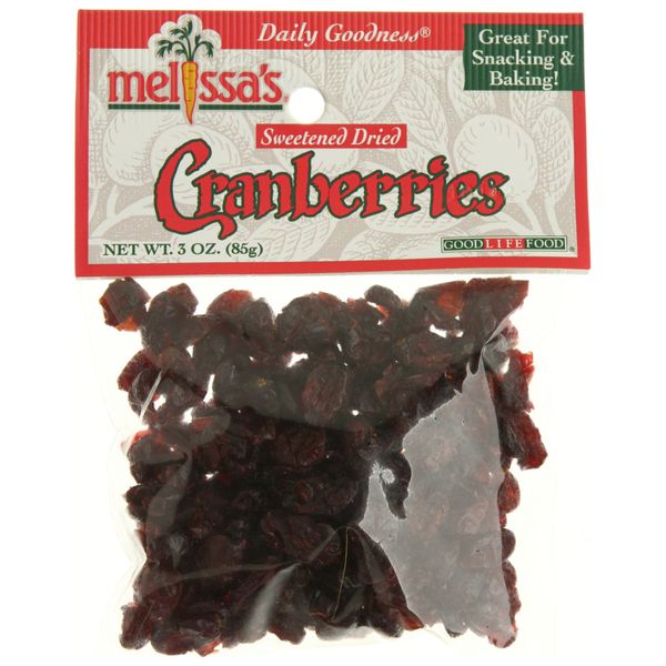 Melissa's Organic Dried Cranberries, 3 packages (3 oz)