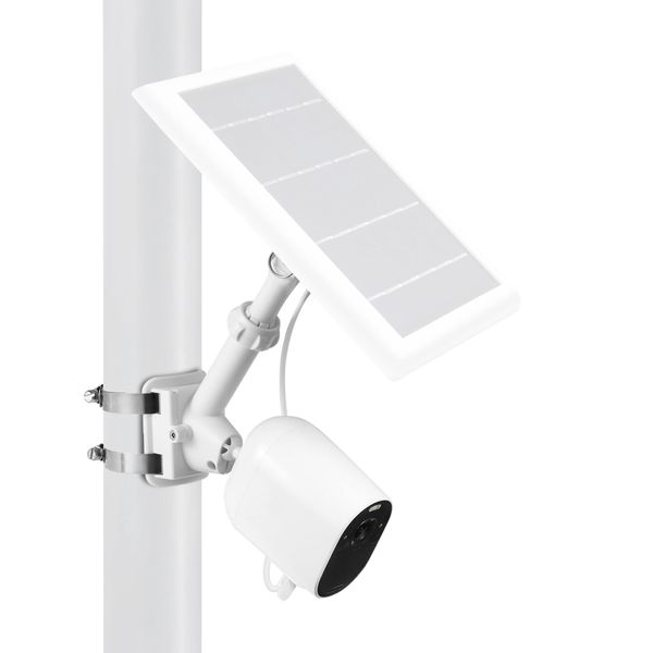 Wasserstein 2-in-1 Universal Pole Mount for Camera & Solar Panel Compatible with Wyze, Blink, Ring, Arlo, Eufy Camera (White)