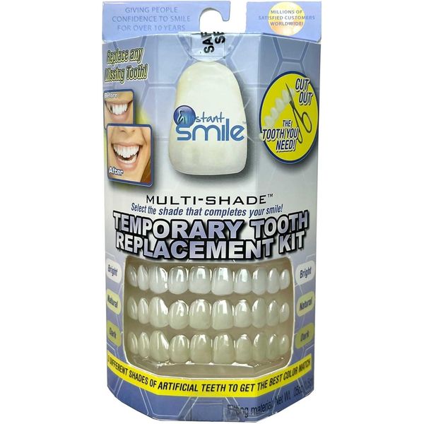 Instant Smile 30 Assorted Temporary Tooth Kit Deluxe 3 Shades Replacement Kit